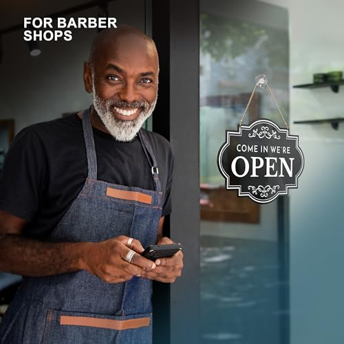 Open Closed Signs for Business, 11x8 Dibond, Double-Sided, with Rope