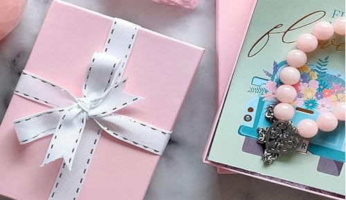 RJ Displays 6 Pack Cotton Filled Pink Color Cardboard Jewelry Necklace Earring Bangle Anklet Pendant Bracelets Watch Gift and Retail Boxes Size 3 1/2" x 3 1/2" x 1" Inch (Pink) - color: Pink