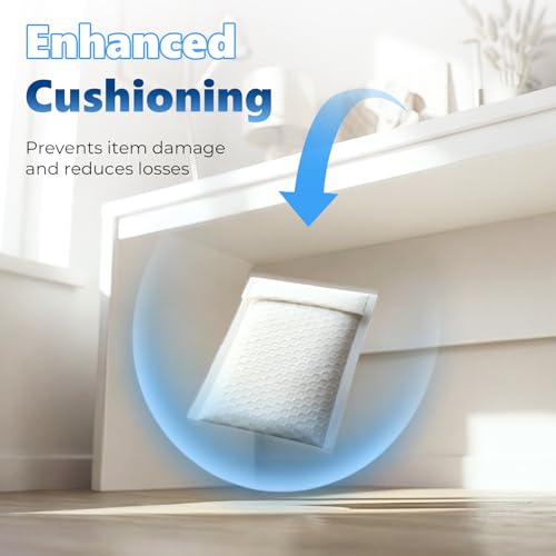Metronic Bubble Mailers 4x8" 800Pack Padded Envelopes True 4x7" Usable Size - color: White, size: 4x8" 800PC