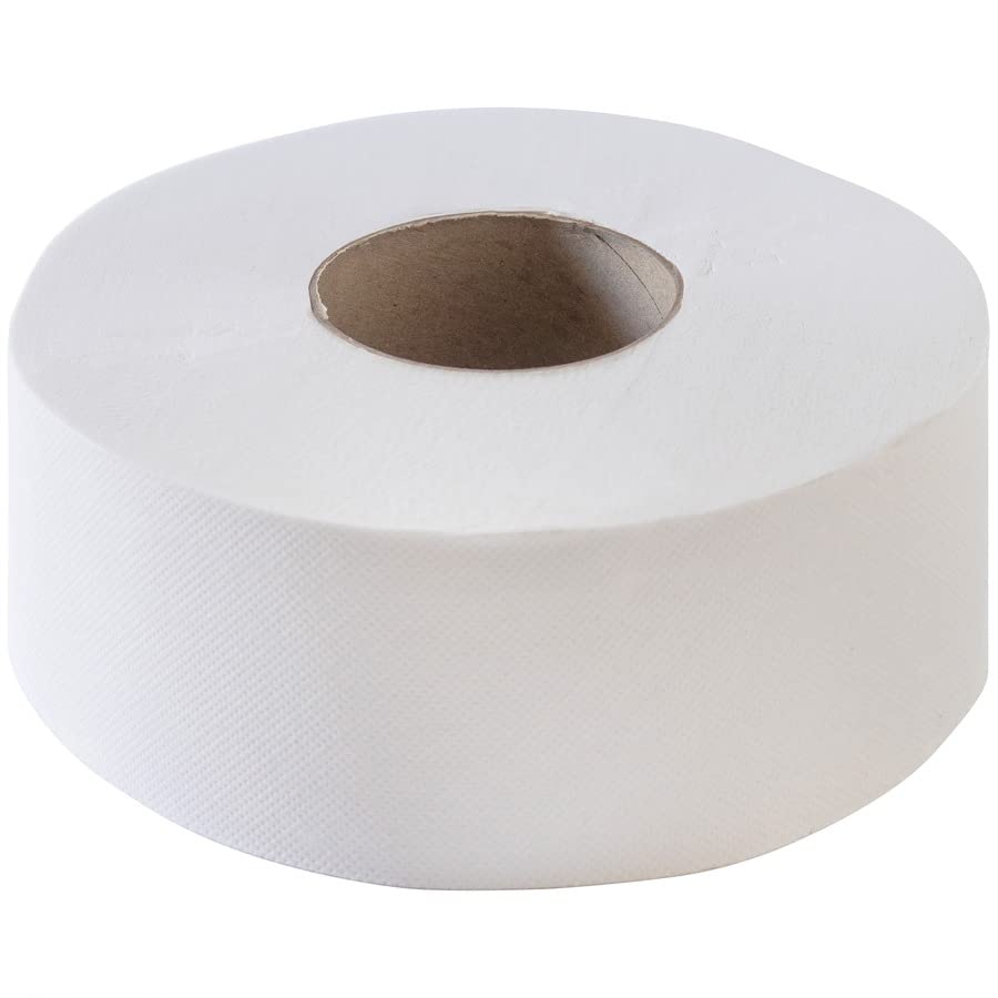 Genuine Joe Jumbo Roll Bath Tissue, 1-Ply, 3.63" x 1200', White, 12 Count - size: 3.5" x 1200' (Pack of 12)