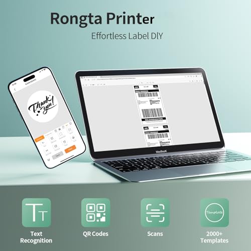 Rongta Thermal Shipping Label Printer, Bluetooth 4x6 Sticker Printer
