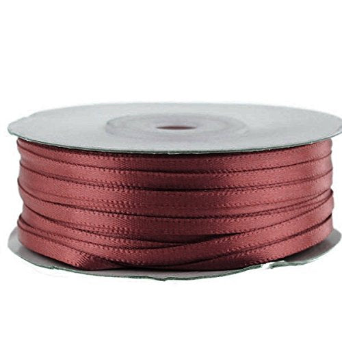 1/8" X 100 Yard Double Faced Satin Ribbon Art & Sewing Party Favor (Burgundy) - color: Burgundy