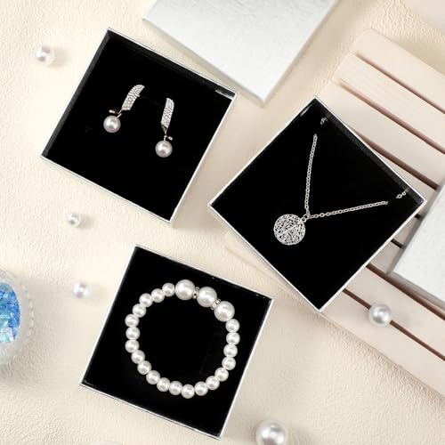 Tenceur 100 Pcs Jewelry Gift Boxes Jewerly Box - color: Silver, size: 3.5 x 3.5 x 1.2 in