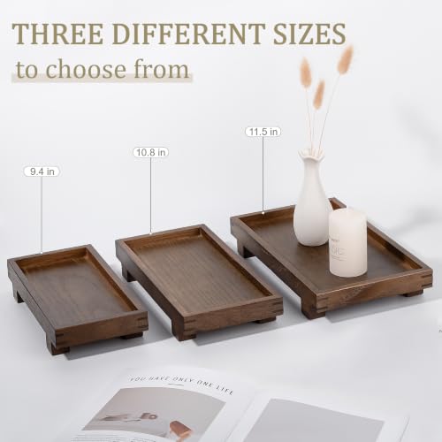 Bathroom Counter Tray Wooden Riser Display Kitchen Soap Holder, Walnut - color: Walnut, size: 9.4" x 4.7" x 1.7"