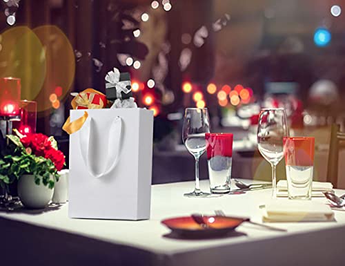 HUAPRINT Mini Paper Gift Bags with Handles, White, 20 Pack, 5.25x3.25x8 IN - color: White, size: 5.25x3.25x8 Inch (Pack of 20)
