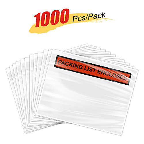8NET 1000 Counts Packing List Envelopes 7.5’’ x 5.5’’, Clear Self-Adhesive, Packing Slips Invoice Mailing Packing Enclosed Pouches - size: 7-1/2 " x 5-1/2" - 1000 pcs