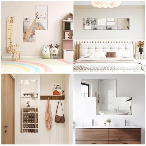 16x16 in Acrylic Mirror Sheet for Wall, 2.5mm Plastic Wall Mirror - size: 15.7"L x 15.7"W