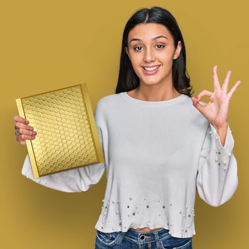 Fuxury Gold Bubble Mailers 6x10" 300 Pack, Thick Metallic Bubble Envelopes - color: Gold, size: 6x10" 300PC