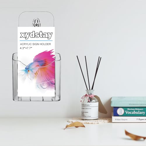 xydstay Acrylic Brochure Holder 4 Inche , Clear Flyer Sign Holder, 2 Pack - size: 4x7