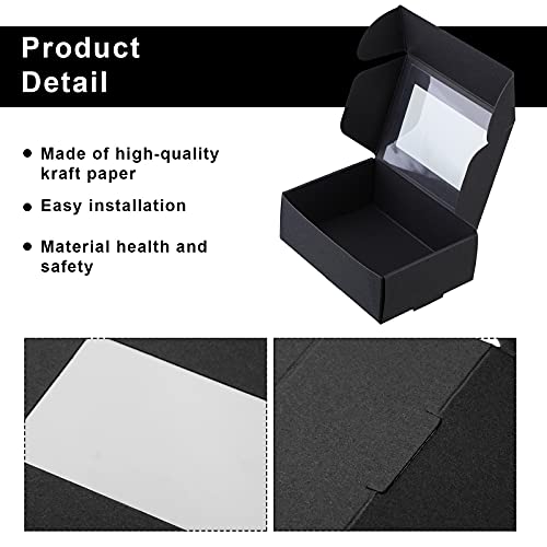 Zonon Mini Kraft Soap Boxes with Window Homemade, Black, 30 Pcs - color: Black