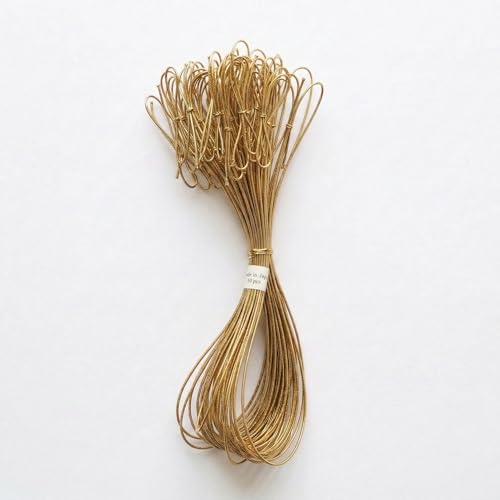 Stretch Loops with Pre-Tied Bows - 21" Elastic Bows for Gift Boxes Gold Rubber Bands Stretchy Gold Bow for Gift Wrapping Elastic Ribbon Tie for Box Cords Elegant Metallic 50 Pcs Made in Japan