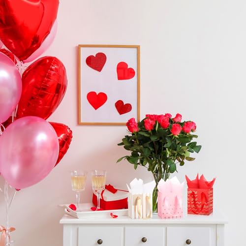 Tenare 12 Pcs Small Gift Bags Bulk,4 x 2.75 x 4.5 Inch,Red Pink White - color: Red Pink White, size: 4 x 2.75 x 4.5 Inch