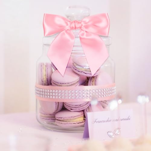 20Pcs Pink Bows for Crafts - 4.5" Pre-Tied Twist Tie Bows for Wrapping (Pink)