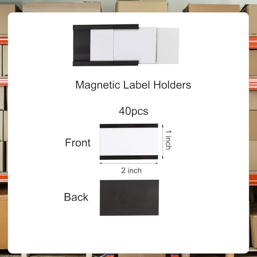 40pcs Magnetic 'C' Channel Label Holders 1x2in - color: 1 X 2 Inch