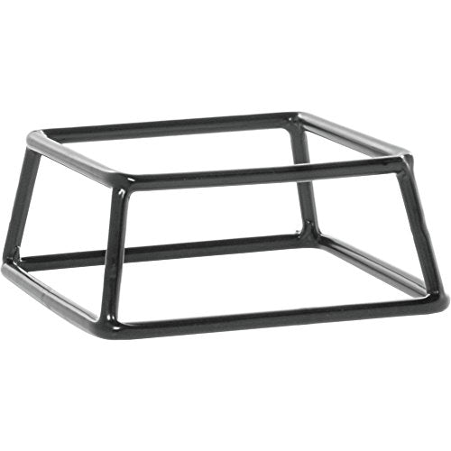 HUBERT Display Pedestal Square Black Rubber-Coated Steel - 7"L x 6"W x 2"H