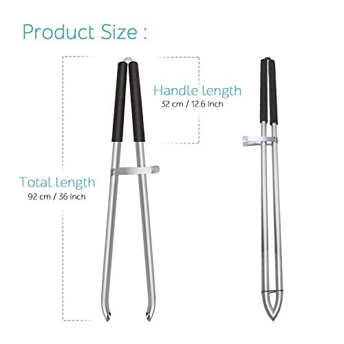 EJG 36" Long Trash & Garbage Picker Grabber, Lightweight Aluminium & Rustproof, Litter Pick Up Stick, Trash Tong, Reaching Assist Tool, Reacher Tool for Elderly, Garden Nabber Plogging (Black) - color: Black