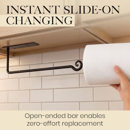 RTZEN Handcrafted Black Paper Towel Holder, Stylish Home Accent Countertop
