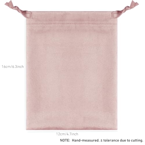 15 Pcs Velvet Gift Bags with Drawstring, 4.7 x 6.3'' Velvet Jewelry Pouches - color: Rose Pink