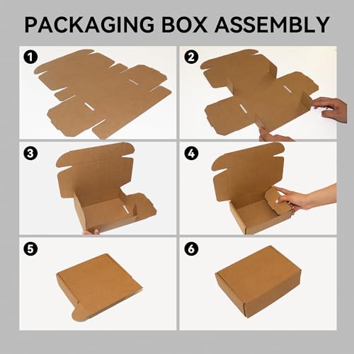 Brown mailer Boxes 9x6x2, 20 Pack Shipping Boxes for Small Business & Gifts - color: Brown, size: 9x6x2''