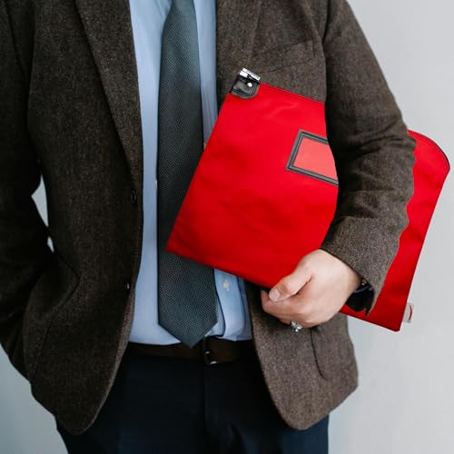 Locking Document Bag, Red, 15 x 19 - color: Red