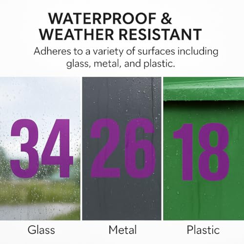 4 Inch Black Number Stickers 0-9, 6 Sheets Self Adhesive Vinyl Decals, Waterproof Durable Labels for Address Sign, Garage Door, Fence, Outdoor Labeling Numbers(Black) - color: Black