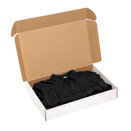 Wowxyz 17x11x3" Shipping Boxes 20 Pack White Corrugated Cardboard Box - size: 17x11x3"