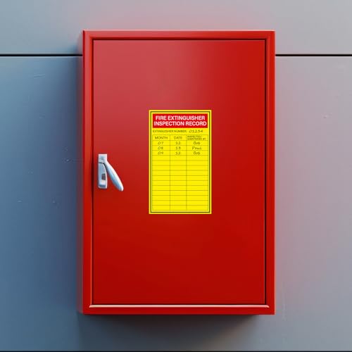 200 PCS Fire Extinguisher Inspection Record Label Monthly 5" x 3"