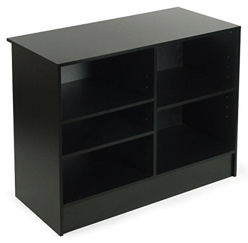 Only Hangers Cash Register Stand with 3 Height-Adjustable Shelves- 48" Black Melamine Checkout Counter - Available in Black and Maple. Available in 48" Wide and 72" Wide. (48" Wide, Black) - color: Black, size: 48" WIDE