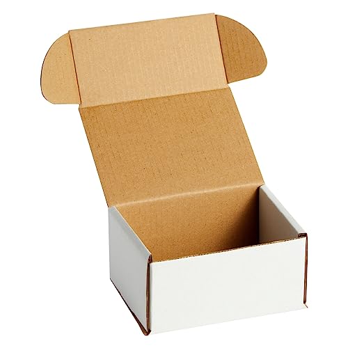 Stockroom Plus Mailing Box - 50 Pack, White, 4 x 3 x 2 Inch Corrugated Cardboard - Foldable Business Card Boxes & Mailers for Storage, Transit & Moving - size: one-size