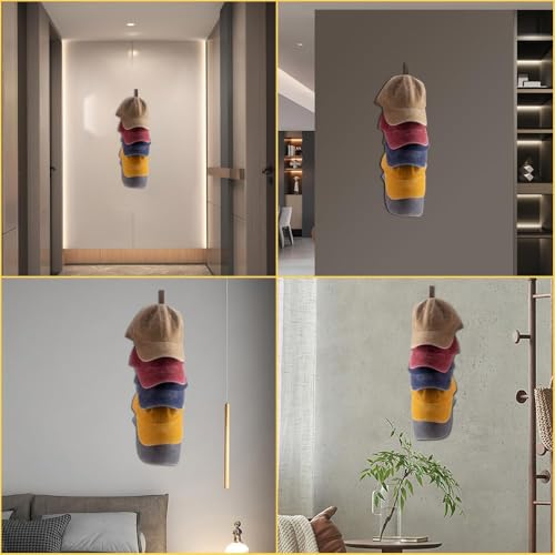 3 Pcs Hat Rack for Baseball Caps, Wall Mounted Wooden Hat Storage Organizer Hanger, Wall Vertical Hat Holder Caps Display Rack for Closet Door Bedroom Living Room Entryroom Laundry (Classic) - style: Classic