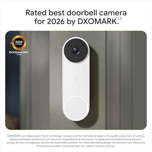Google Nest Doorbell (Wired, 3rd Gen) - 2K Video, Live View - 2025 - Linen - color: Linen, style: Wired