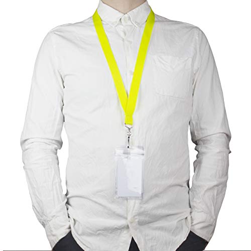 12 Pack Cruise Lanyard with Waterproof ID Card Holder, Colorful Durable Lanyard with Badge ID Card Holder (Lemon Yellow, 12 Pack) - color: Lemon Yellow, size: 12 Pack