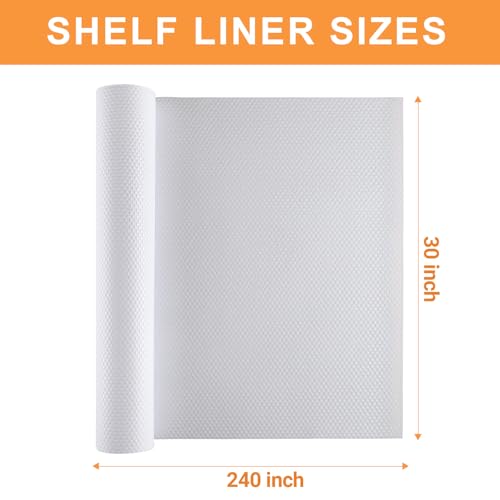 FLPMIX Shelf Liner 30 inch Wide - Large Waterproof Under Sink Mat 30 X 240 Inch White - Easy to Cut Cabinets Liners for Kitchens Cupboard Drawer - color: White, size: 30"W x 240"L