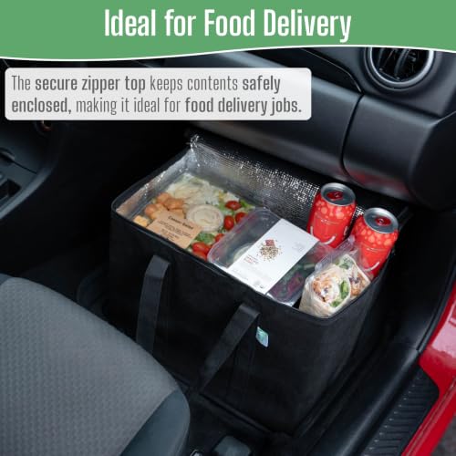 VENO 2 Pack Cooler Bag Insulated Grocery Bags for Food Delivery Heavy Duty - color: Black, size: 2 Pack