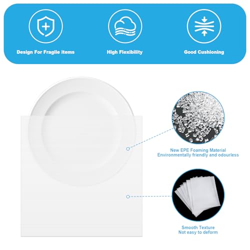 560 Pcs Packing Foam Pouches Kit with Fragile Label Sheet 4 Sizes Cushion Wrap Material for Transportation Moving Supplies Kitchen Dish Plate Glasses Cup(14 x 14'',12 x 12'',12 x 7.5'',7.5 x 7.5 inch)