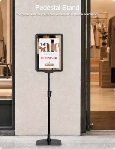 Sign Holder Stand,Sign Stand for Display,Adjustable Sign Holders For Table Top,Table Sign Holders 8.5 x 11,8 Packs,Black