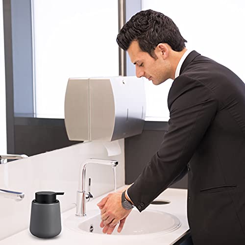 Bosilunlife 12Oz Ceramic Foam Soap Dispenser for Bathroom Kitchen Counter - color: Matte Grey