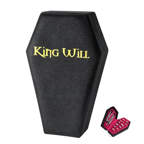 Mens Velvet Ring Box Organizer Coffin-Shape Unisex Storage Case for Rings - color: Black&Red