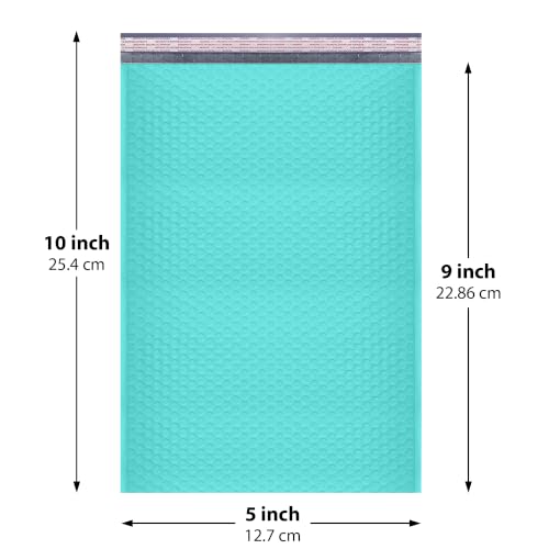 Teal Bubble Mailers 5x10, Self Seal Poly Padded Envelopes #00, 250 Pack - color: Teal, size: 5"x10" / 250 Pack