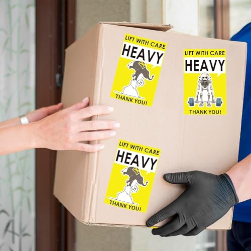 Funny Heavy Caution Shipping Stickers - 300 Labels for Moving - Durable Heavy Handling Stickers for Packages(1 Roll) - style: 2*3 inch heavy