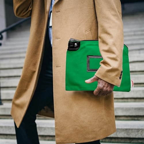 Locking Canvas Cash Bag, Kelly Green, 9 x 12 Inch - color: Kelly Green