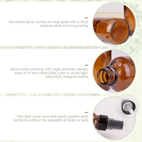 GIVAMEIHF 4 oz Amber Glass Spray Bottles for Essential Oils, Small, 35Pack - color: Dark Amber Glass Spray Bottles