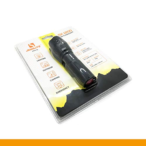LED Flashlight High Powered – 1200 Lumens Bright Zoomable Spotlight or Floodlight - 5 Modes - Brightest Ultra Light, Pocket Size, Waterproof, Tactical - Camping, Travel, Emergencies