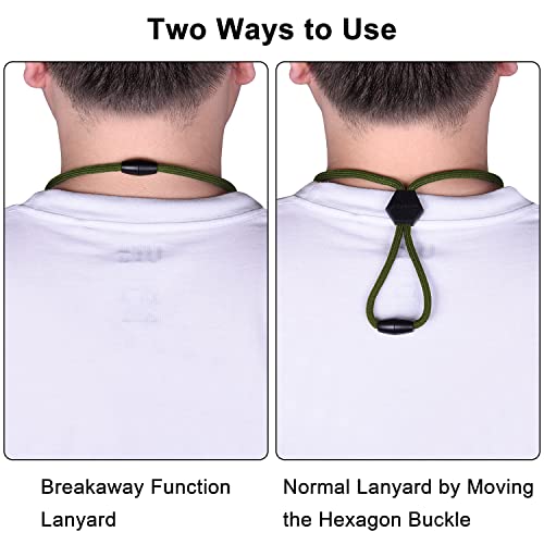 Wisdompro ID Badge Holder and Breakaway Safety Lanyard, Vertical Army Green - color: Army Green