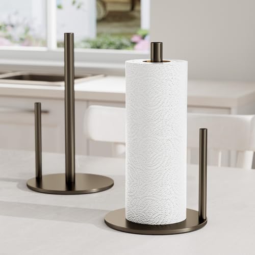 Bronze Kitchen Paper Holder, Oil Rubbed Bronze Paper Towel Holder, Kitchen Roll Organizer, Countertop Roll Dispenser with Weighted Base - color: Oil Rubbed Bronze