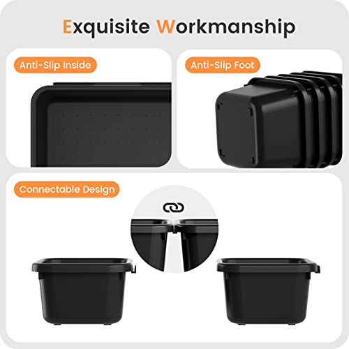 A-LuGei 【Military Grade】 Drawer Organizer for Vanity Bathroom Makeup Desk - color: Black