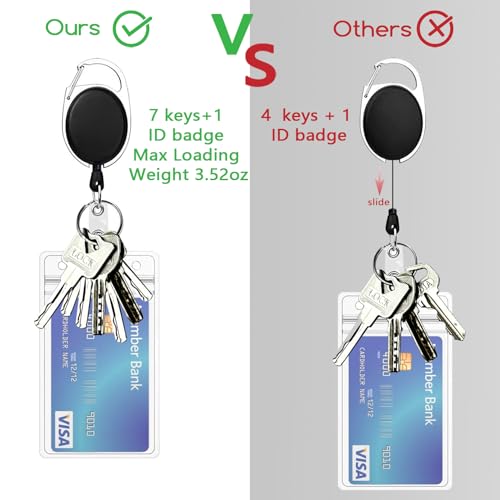Giancomics Black Lanyards for ID Badges, Badge Holder Retractable Reel Card - color: 0 Black