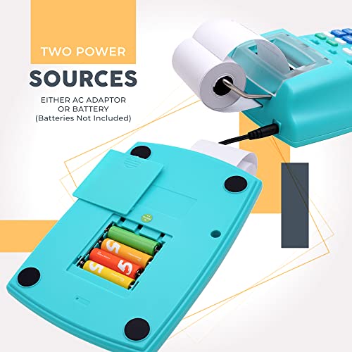 CATIGA Printing Calculator with Tape Print Out - 10 Key Adding Machine with Paper Roll, Desktop Electric Calculator for Accounting, Business, Finance, Home Office Use CP90A - color: 5) Light Blue