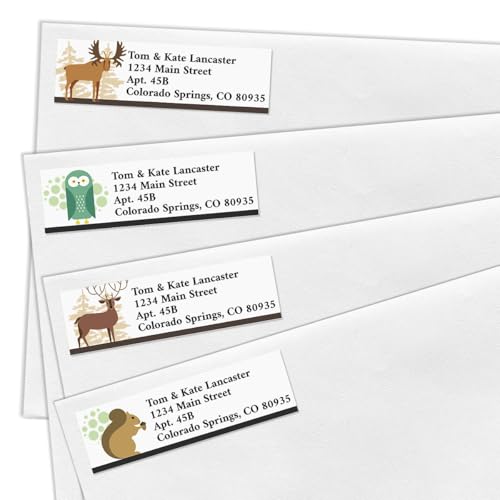 Into the Wild Small Return Address Labels (4 Designs) - Set of 240 2" x 5/8" Self-Adhesive, Flat-Sheet Labels - style: Into the Wild
