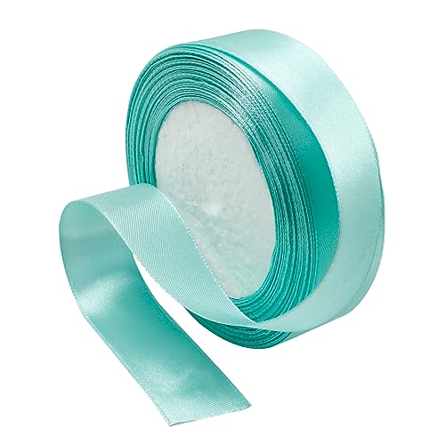 Mint Green Satin Ribbon - 1 Inch x 25 Yards, Wedding Bouquet Ribbon, Silk and Polyester Shiny Fabric for Hair, Gift Wrapping, Flower Bouquets, Crafts and Sewing - color: Mint Green, size: 1 Inch x 25 Yards